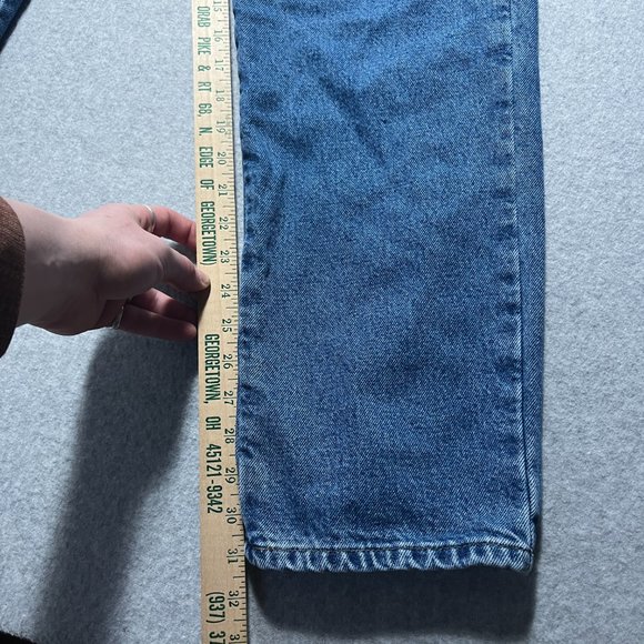 LL Bean Jeans Mens 32x31 Blue Classic Flannel Lined 100% Cotton (Tag 34x32) - Picture 3 of 10